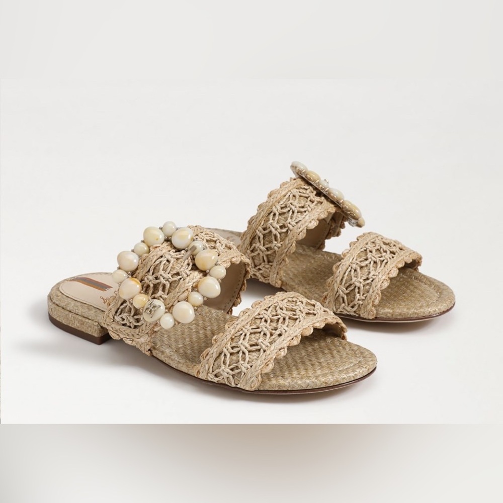Sam Edelman Elegant Beige Woven Women's Sandals
